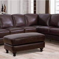 Mortara Top Grain Brown Leather Sectional 2-Piece Set by Abbyson – AS-IS ** SALE **