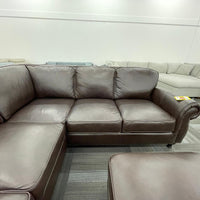 Mortara Top Grain Brown Leather Sectional 2-Piece Set by Abbyson – AS-IS ** SALE **
