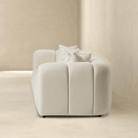 Modern Sofa, Ivory, Includes 4 Square 1 Ball Contemporary Toss Pillow
