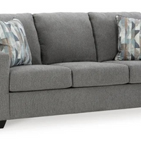 220 Parchment/Graphite Modern Sofa Set – Accent Pillows & Faux Wood Legs (PRE-ORDER)