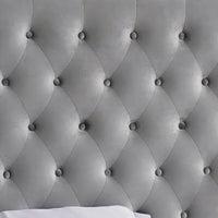 Modern upholstered, Paris Velvet Storage Platform Bed, Queen/King, Grey