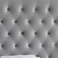 Modern upholstered, Paris Velvet Storage Platform Bed, Queen / King Gray