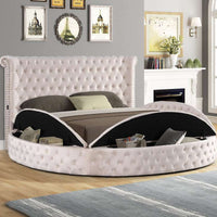 Penthouse2 Black with USB, Round-Shaped Storage Platform Bed, King