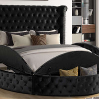 Penthouse2 Black with USB, Round-Shaped Storage Platform Bed, King