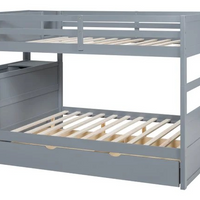 315 Staircase Storage Bunk Bed w/ Trundle – Full over Full & Solid Wood (PRE-ORDER)