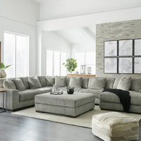 6-Piece U-Shaped Sectional Sofa – 2 Color Options