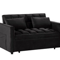 RELAX VELVET PULL-OUT SLEEPER SOFA, BLACK ** NEW ARRIVAL**