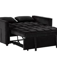 RELAX VELVET PULL-OUT SLEEPER SOFA, BLACK ** NEW ARRIVAL**