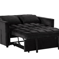 RELAX VELVET PULL-OUT SLEEPER SOFA, BLACK ** NEW ARRIVAL**