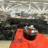 SEASONS 5PC Sectional BLACK /BEIGE OVERSIZED SECTIONAL w/Reversible Back-Seat Cushions **COMING MARCH 5TH **