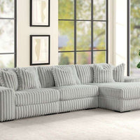 SUNDAY L-SHAPED OVERSIZED 3PC SECTIONAL w/Reversible Back-Seat Cushions BLACK/BEIGE/GRAY