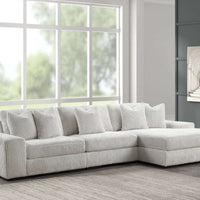 SUNDAY L-SHAPED OVERSIZED 3PC SECTIONAL w/Reversible Back-Seat Cushions BLACK/BEIGE/GRAY