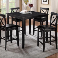 Pub Table and 4 Chairs Set, Cappuccino 5-Pieces Set