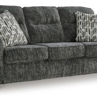 219- Gunmetal Sofa & Loveseat Set – Extra Long Modern Suite / Accent Pillows (PRE-ORDER)