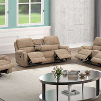 Titan OVERSIZED 3pc Reclining Set, Sofa Drop Down Table W/Power Outlet/USB Ports, Loveseat with Gliders and Storage Console & Rocker Swivel Recliner Chair / PRE-ORDER