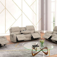 Titan OVERSIZED 3pc Reclining Set, Sofa Drop Down Table W/Power Outlet/USB Ports, Loveseat with Gliders and Storage Console & Rocker Swivel Recliner Chair / PRE-ORDER