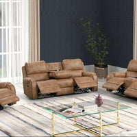 Titan OVERSIZED 3pc Reclining Set, Sofa Drop Down Table W/Power Outlet/USB Ports, Loveseat with Gliders and Storage Console & Rocker Swivel Recliner Chair / PRE-ORDER