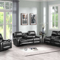 Titan OVERSIZED 3pc Reclining Set, Sofa Drop Down Table W/Power Outlet/USB Ports, Loveseat with Gliders and Storage Console & Rocker Swivel Recliner Chair / PRE-ORDER