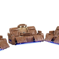 TOKYO 3PC Brown Power Reclining, Power headrest Set, Brown Bluetooth Speaker In Loveseat ** NEW ARRIVAL **