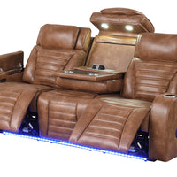 TOKYO 3PC Brown Power Reclining, Power headrest Set, Brown Bluetooth Speaker In Loveseat ** NEW ARRIVAL **