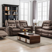 Toris 3-Piece Manual Reclining Living Room Set, Taupe (Brownish Grey)