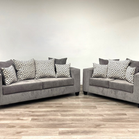 Modern Sofa & Loveseat Set – Premium Fabric, Sturdy Frame