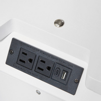 HH11-115 (5 Piece) White Lacquer Bedroom Set with LED Lighting & Rhinestone Details – Modern Glam Style