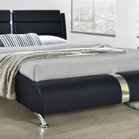 Vegas Black Platform Bed, Queen