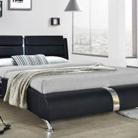 Vegas Black Platform Bed, King