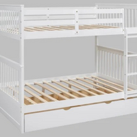 314 White/Black/Gray Full Bunk Bed w/ Trundle – Solid Wood & Full Slats (PRE-ORDER)