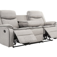 Weston Stone - 3PC Reclining Living Room Set - Sofa Drop Down Table with Power Outlet/USB Charging Ports, Loveseat with Gliders and Storage Console with Power Outlet/USB Charging Ports & Rocking Chair
