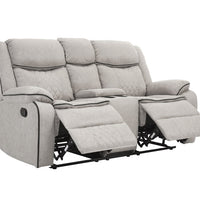 Weston Stone - 3PC Reclining Living Room Set - Sofa Drop Down Table with Power Outlet/USB Charging Ports, Loveseat with Gliders and Storage Console with Power Outlet/USB Charging Ports & Rocking Chair