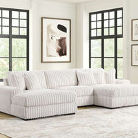 XL SUNDAY BLACK/BEIGE/GRAY U-SHAPED OVERSIZED SECTIONAL w/Reversible Back-Seat Cushions