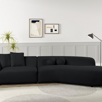Modern Beige Sectional – Compact Comfort with Unique Round & Square Pillows