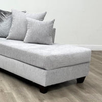 Dove L-Shaped Sectional w/Left Arm Chaise, Thick Gray Fabric