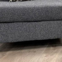 U-Shape Chenille Fabric 135'' Wide Double Chaise Sectional, Steel, Black / Grey