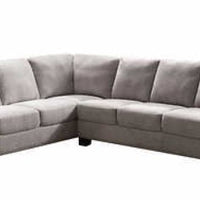 Boardwalk Fabric L-Shaped Sectional, Foam seat cushions-Solid wood legs-Nail head trim-Sinuous spring suspension