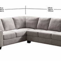 Boardwalk Fabric L-Shaped Sectional, Foam seat cushions-Solid wood legs-Nail head trim-Sinuous spring suspension