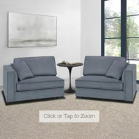 Thomasville Shayna 2-piece Fabric Sofa with two toss pillows, Solid wood legs, Grey