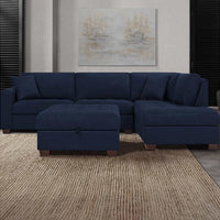 Thomasville Miles Fabric Sectional with Storage Ottoman