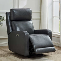 Arnie Leather Power Glider Recliner, Smooth-operating power reclining & Engineered hardwood frame