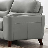 Sorena 2-Piece Leather Sofa and Loveseat Set, Light Gray