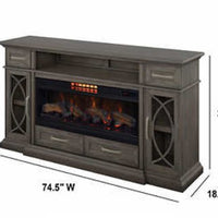 Tresanti Gabrielle 74" TV Console with ClassicFlame CoolGlow 2-in-1 Electric Fireplace and Fan