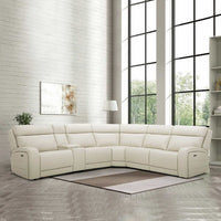 Gearhart 6-piece Leather Power Reclining Sectional with Power Headrests