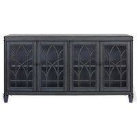 Antrasit 67" Accent Console, TV Stand (Interchangeable door panels-Adjustable shelves-Cord Management)