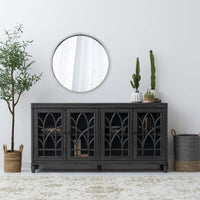 Antrasit 67" Accent Console, TV Stand (Interchangeable door panels-Adjustable shelves-Cord Management)