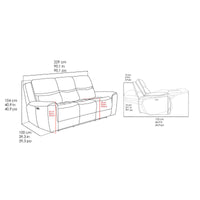 Carey Leather Power Reclining Sofa with Power Headrests, ***CLEARANCE SALE*** AS-IS