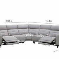 Trower 5-piece Fabric Power Reclining Sectional with Power Headrests