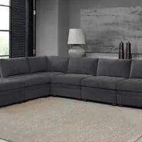 Thomasville Tisdale Modular Fabric Sectional with Storage Ottoman, Gray, BACK IN STOCK!