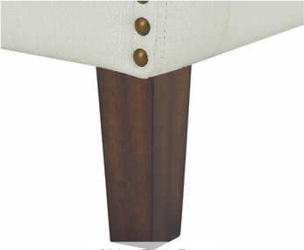 Mila Fabric Accent Chair, Cream, Solid Wood Legs